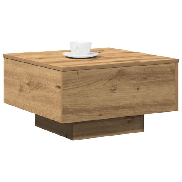 vidaXL Sofabord Artisan Eg Massivt Egetræ 55 x 55 x 31 Slidstærk