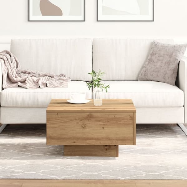 vidaXL Sofabord Artisan Eg Massivt Egetræ 55 x 55 x 31 Slidstærk