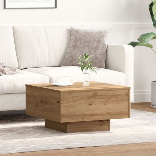 vidaXL Sofabord Artisan Eg Massivt Egetræ 55 x 55 x 31 Slidstærk
