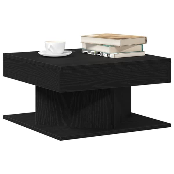 vidaXL Sofabord Sort egetræ Træ 57 x 57 x 30 cm Sofabord Firkantet