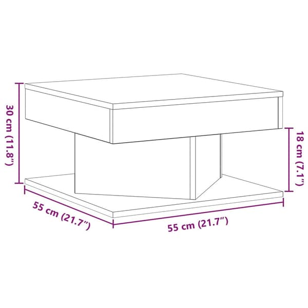 vidaXL Sofabord Sort egetræ Træ 57 x 57 x 30 cm Sofabord Firkantet