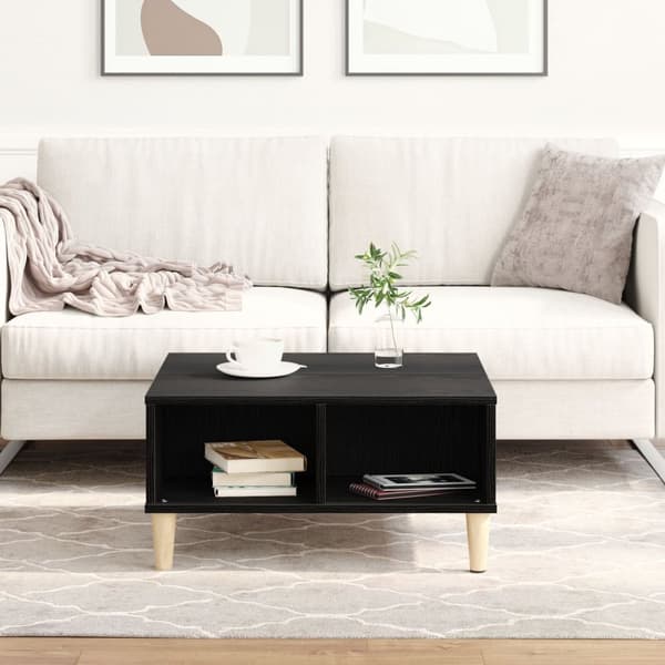 vidaXL Kaffebord Svart Eik 60x60x30 cm Ingeniørtre