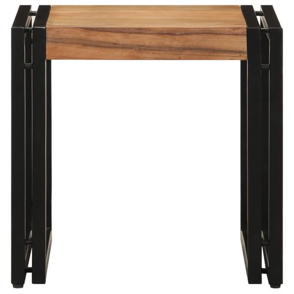 vidaXL Kaffe Bord Brunt, Svart Massivt akaciaträ, järn 40 x 40 x 38 cm