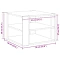 Miniatyrbillede 10 af 10: vidaXL Sofabord Sort egetræ Træ 59.5x59.5x40 cm Sofabord Firkantet
