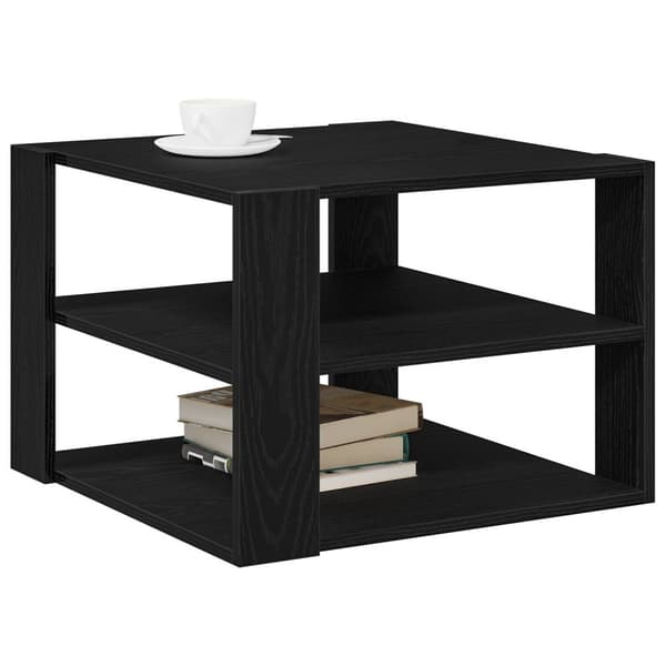 vidaXL Sofabord Sort egetræ Træ 59.5x59.5x40 cm Sofabord Firkantet