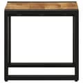 Miniatyrbillede 6 af 11: vidaXL Sofabord Brun, Sort Massivt Groft Mangotræ, Jern 40 x 40 x 38 cm