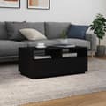 Miniatyrbilde 5 av 11: vidaXL Salongbord med LED-lys svart eik 90x49x40 cm