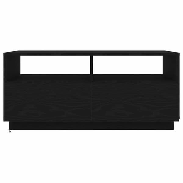 vidaXL Salongbord med LED-lys svart eik 90x49x40 cm