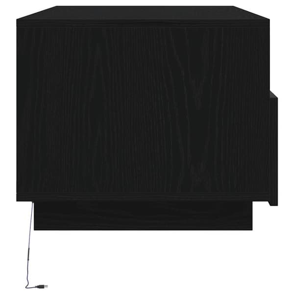 vidaXL Salongbord med LED-lys svart eik 90x49x40 cm