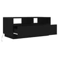 Miniatyrbilde 10 av 11: vidaXL Salongbord med LED-lys svart eik 90x49x40 cm