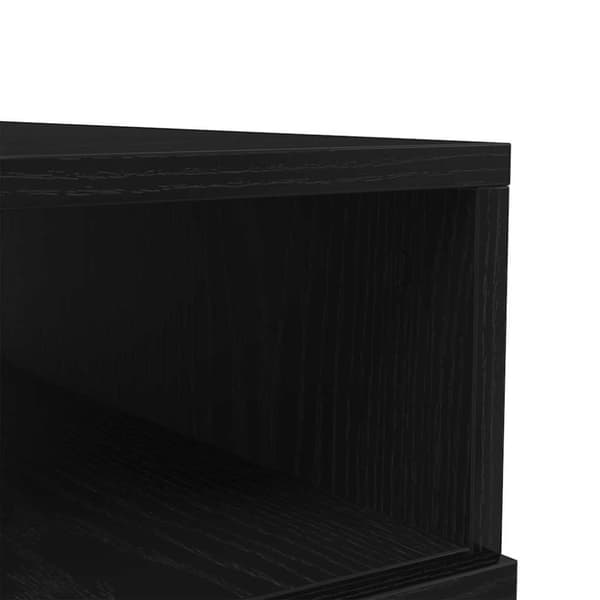 vidaXL Salongbord med LED-lys svart eik 90x49x40 cm