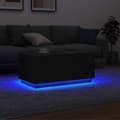 Miniatyrbilde 2 av 11: vidaXL Salongbord med LED-lys svart eik 90x49x40 cm