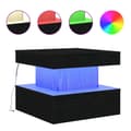 Miniatyrbillede 4 af 11: vidaXL sofabord med LED-lys 50x50x40 cm sort egetræsfarve