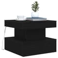 Miniatyrbillede 6 af 11: vidaXL sofabord med LED-lys 50x50x40 cm sort egetræsfarve
