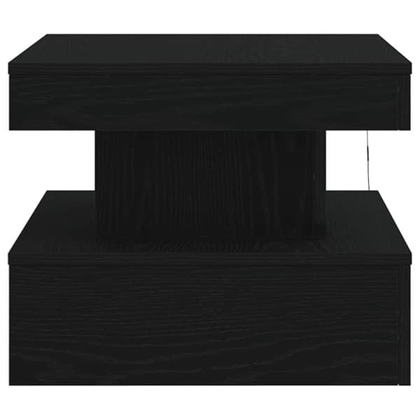 vidaXL sofabord med LED-lys 50x50x40 cm sort egetræsfarve