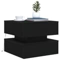 Miniatyrbild 6 av 11: vidaXL Soffbord med LED svart ek 50x50x40 cm