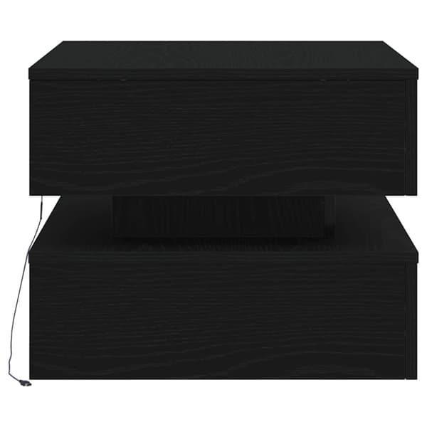 vidaXL Soffbord med LED svart ek 50x50x40 cm