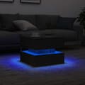 Miniatyrbild 2 av 11: vidaXL Soffbord med LED svart ek 50x50x40 cm