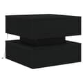 Miniatyrbild 1 av 11: vidaXL Soffbord med LED svart ek 50x50x40 cm