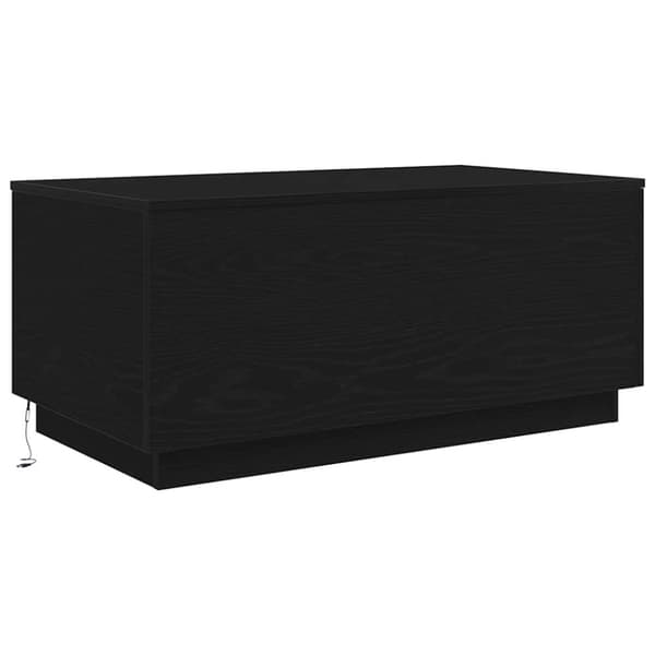 vidaXL Salongbord med LED-lys svart eik 90x50x40 cm