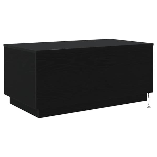 vidaXL Salongbord med LED-lys svart eik 90x50x40 cm