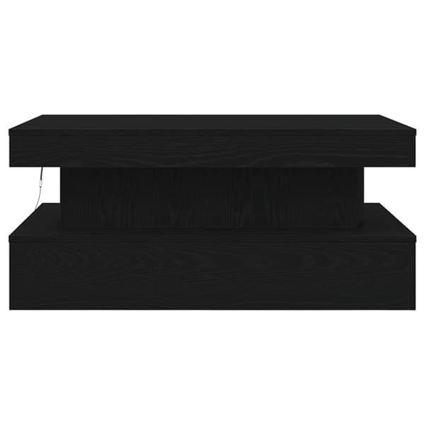 vidaXL Soffbord med LED svart ek 90x50x40 cm