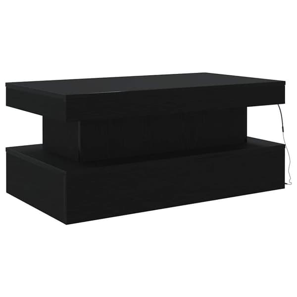 vidaXL Soffbord med LED svart ek 90x50x40 cm