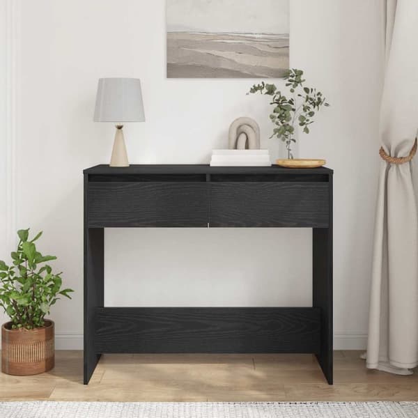 vidaXL Avlastningsbord svart ek 89x41x76,5 cm konstruerat trä