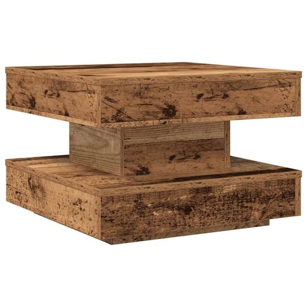 vidaXL Salongbord 360-graders roterbart gammelt tre 50x50x34,5 cm