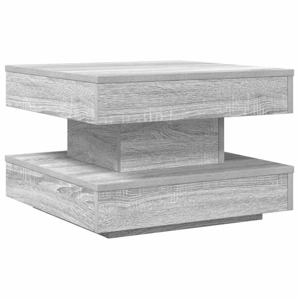 vidaXL Salongbord 360-graders roterbart grå sonoma 50x50x34,5 cm