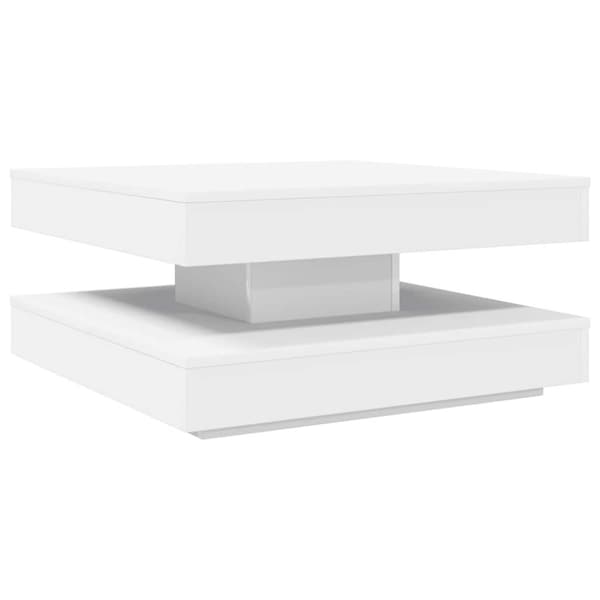vidaXL Soffbord 360 grader vridbart vit 70x70x34,5 cm