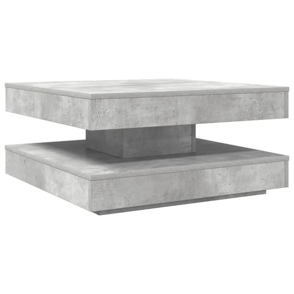 vidaXL Soffbord 360 grader vridbart betonggrå 70x70x34,5 cm
