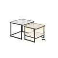 Miniatyrbild 1 av 6: Kaffebord Set, VASAGLE med LED-belysning, 60x60 cm, Vit