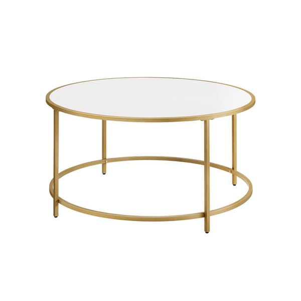 Sofabord, VASAGLE, 84x45,5 cm, Hvid-Guld.