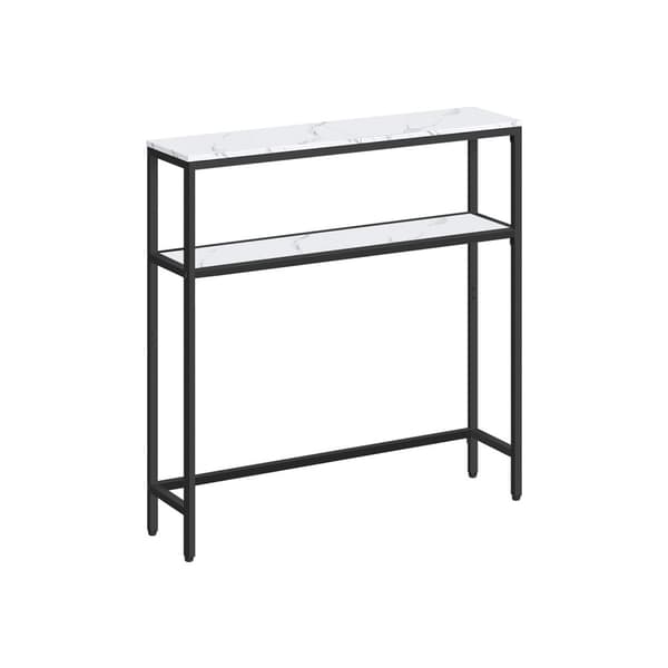 Konsolbord, VASAGLE, 20 x 80 x 80 cm, antracitgrå, marmorhvid.