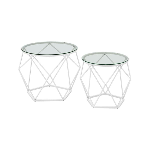 Soffbord, VASAGLE, Transparent-Molnvit.