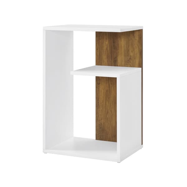 Sengebord, LET224T41, 30 x 40 x 60 cm, Valnøddebrun-Hvid.