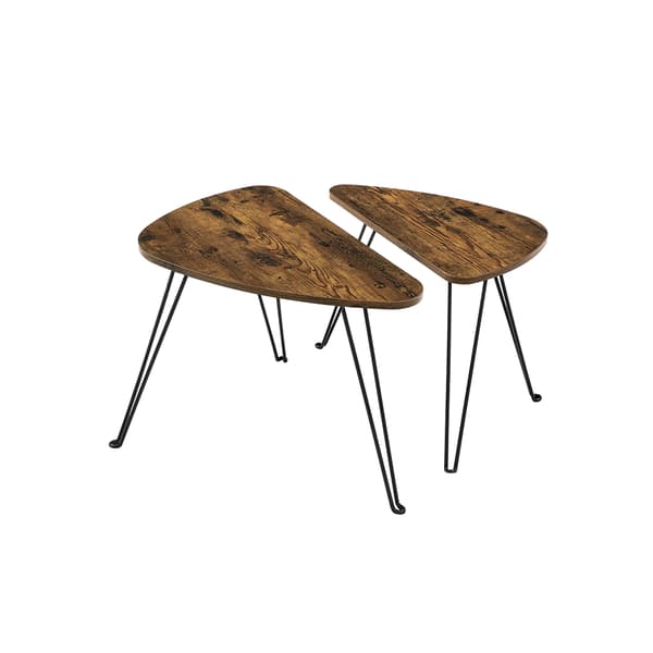 Soffbord, Sidobord, Industriell Design, Vintagebrunt-Svart.