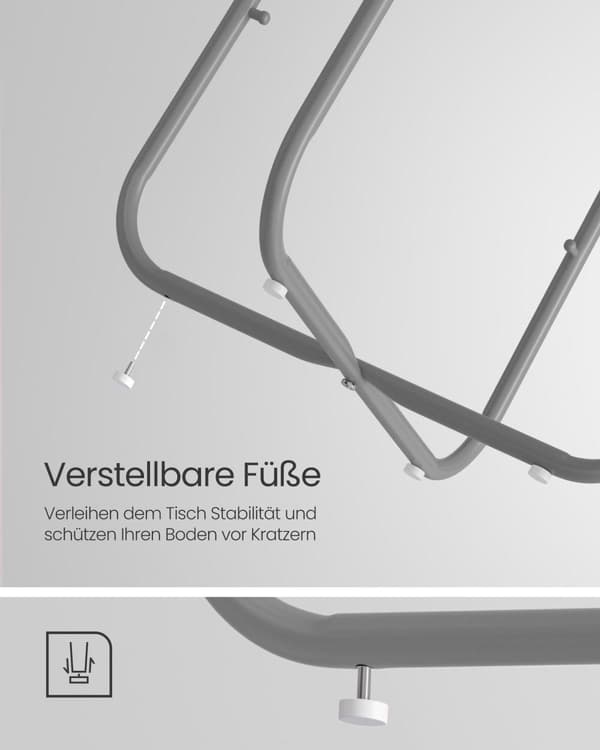 Bord, VASAGLE LET223W10, 45x50 cm, Hvid