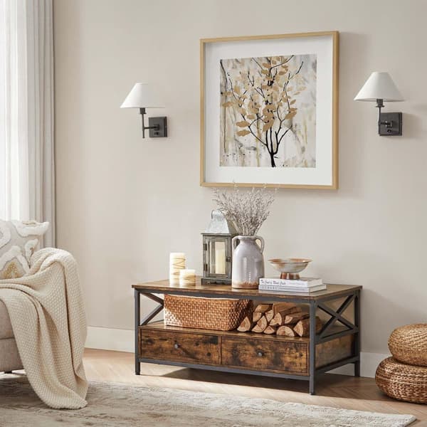 Soffbord, VASAGLE, 100x55 cm, Brun-Svart