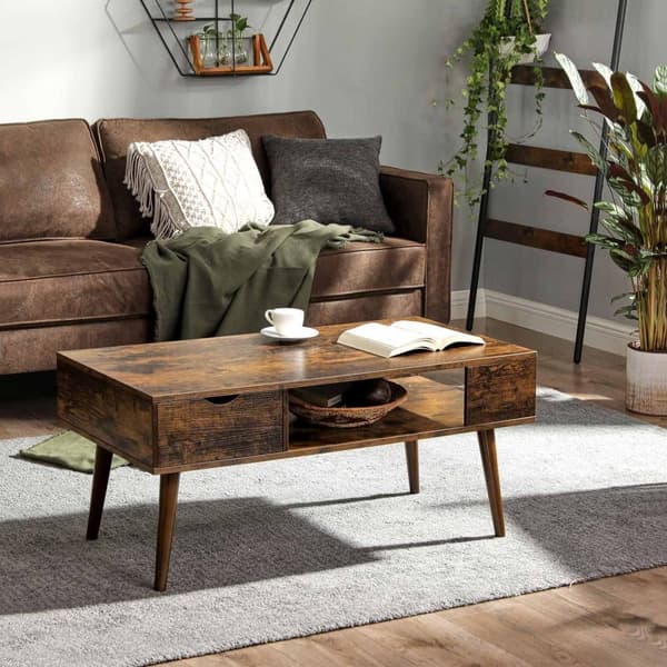 Kaffebord, VASAGLE, 100x50 cm, Brun