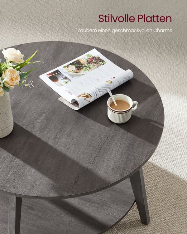 Kaffebord, VASAGLE, 80x45 cm, Antracitgrå