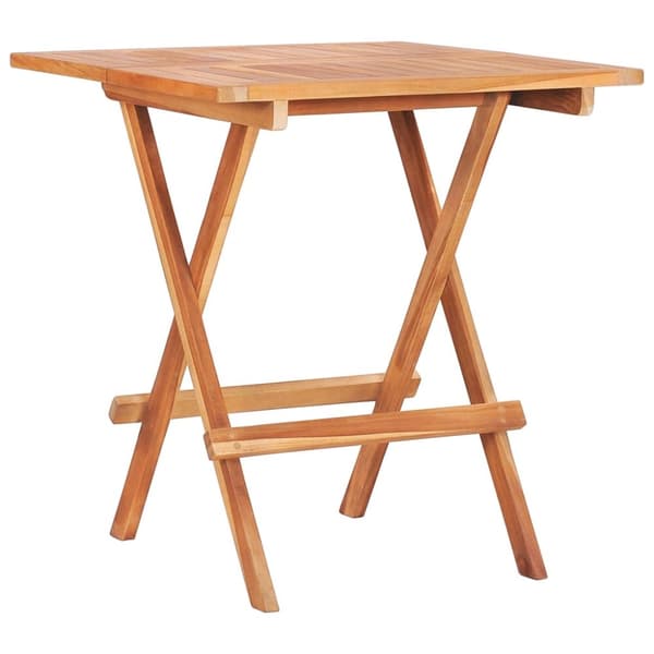 Caféset 3 delar med blåa dynor massiv teak