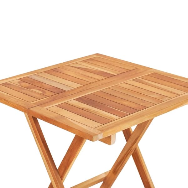 Caféset 3 delar med blåa dynor massiv teak