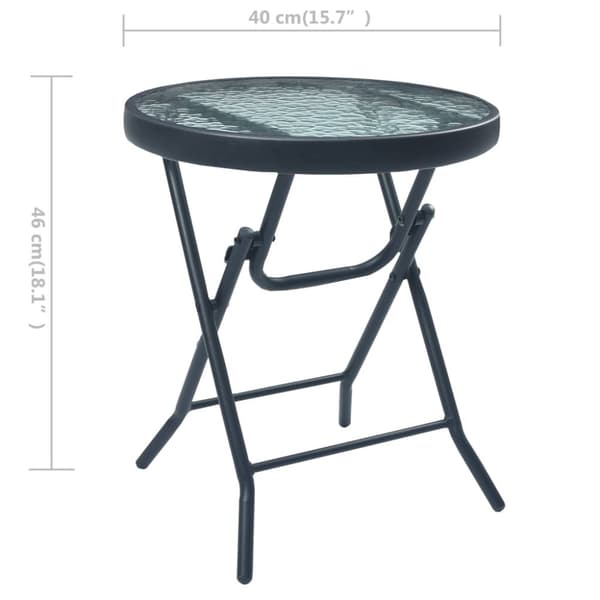 Caféset 3 delar svart stål
