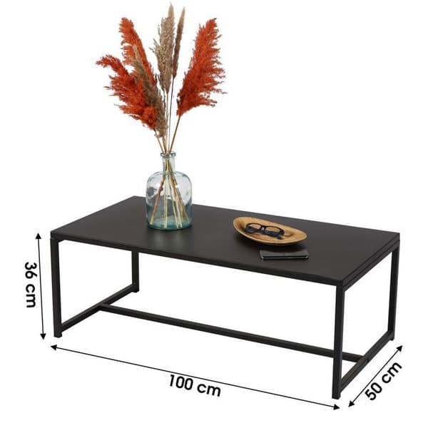 Svart Metall Bords - WADIGA - 100x50x36CM - Industriell - Loft - Rektangulär