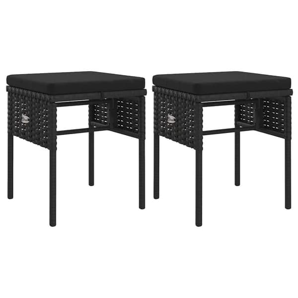 Loungegrupp med dynor 6 delar svart konstrotting