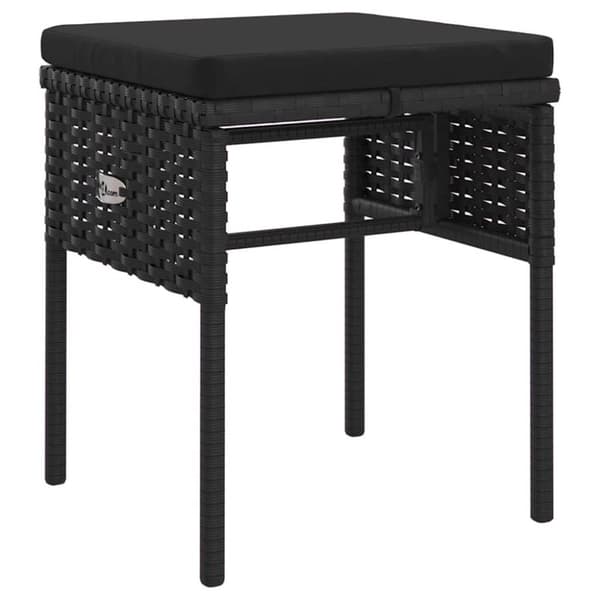 Loungegrupp med dynor 6 delar svart konstrotting
