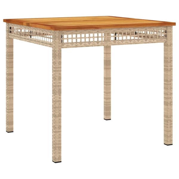 Matgrupp för trädgården 3 delar med dynor beige konstrotting
