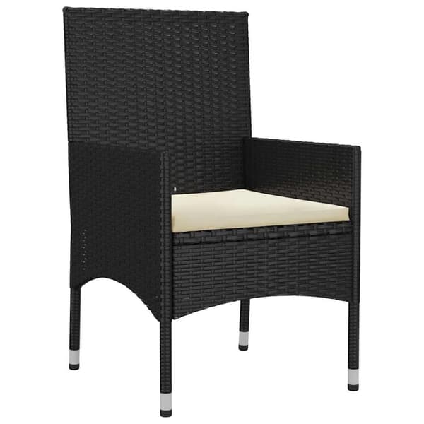 Loungegrupp med dynor 6 delar svart konstrotting